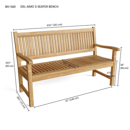 Anderson Teak Del-Amo 3-Seater Bench