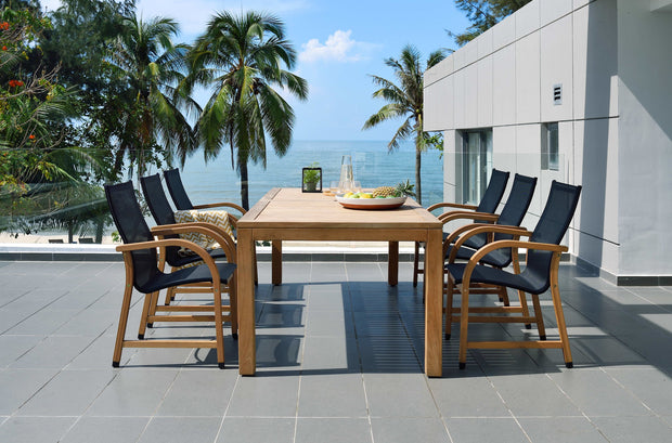 Amazonia Rinjani Teak and Aluminum 7 Piece Patio Dining Set