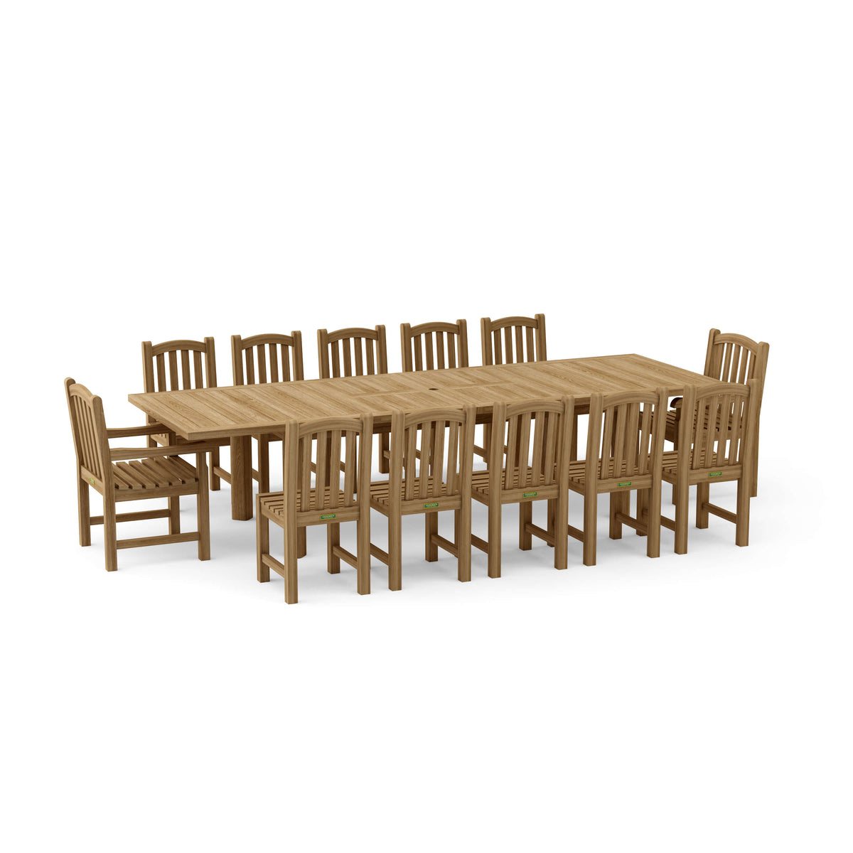Anderson Teak Chelsea 13-Piece Rectangular Double Extension Table Set