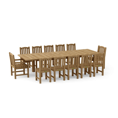 Anderson Teak Chelsea 13-Piece Rectangular Double Extension Table Set