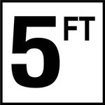 Inlays 5Ft Sm 5 W/Ft Depth Marker-Ceramic Blk/Wht Smooth 6" Depth Marker 5 Ft Smooth Surface 6In X 6In Ceramic | C610050