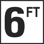 Inlays 6Ft Sm 6 W/Ft Depth Marker-Ceramic Blk/Wht Smooth 6" Depth Marker 6 Ft Smooth Surface 6In X 6In Ceramic | C610060