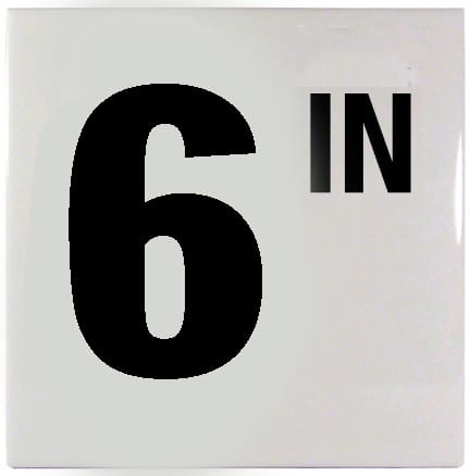 6In Sm Inlays 6 W/In Depth Marker-Ceramic Blk/White Smooth 6"  | C610506