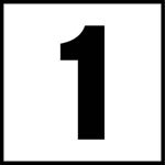 Inlays 1 Sm 1 (Number Only) Depth Marker-Ceramic Blk/Wht Smooth 6" Depth Marker 1 Smooth Finish 6In X 6In Ceramic | C611010