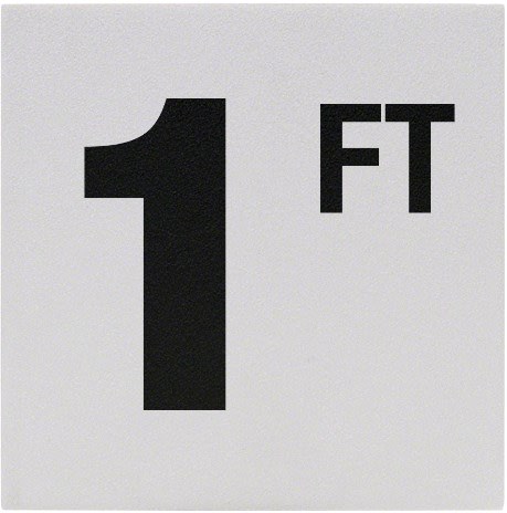 1Ft Sr Inlays 1 W/Ft Depth Marker-Ceramic Blk/White Skid Resistant 6" Depth Marker 1 Ft Skid Resistant 6In X 6In Ceramic  | C620010