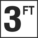 Inlays 3Ft Sr 3 W/Ft Depth Marker-Ceramic Blk/Wht Skid Resistant 6" Depth Marker 3 Ft Skid Resistant 6In X 6In Ceramic | C620030