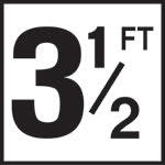 Inlays 3-1/2Ft Sr 3-1/2 W/Ft Depth Marker-Ceramic Blk/Wht Skid Resistant 6" Depth Marker 3-1/2 Ft Skid Resistant 6In X 6In Ceramic | C620035