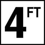 Inlays 4Ft Sr 4 W/Ft Depth Marker-Ceramic Blk/Wht Skid Resistant 6" Depth Marker 4 Ft Skid Resistant 6In X 6In Ceramic | C620040