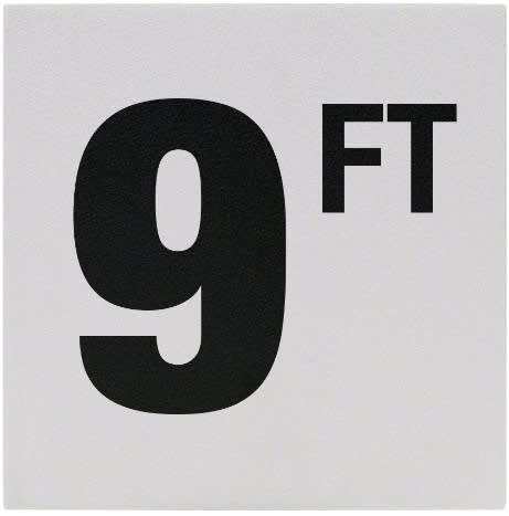 9Ft Sr Inlays 9 W/Ft Depth Marker-Ceramic Blk/White Skid Resistant 6" Depth Marker 9 Ft Skid Resistant 6In X 6In Ceramic  | C620090