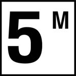 Inlays 5M Sr Metric-5 W/M Depth Marker-Ceramic Blk/Wht Skid Resistant 6" | C623050