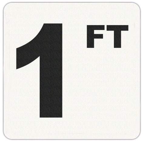 Inlays Vinyl Stick On Depth Marker 1Ft | V620010