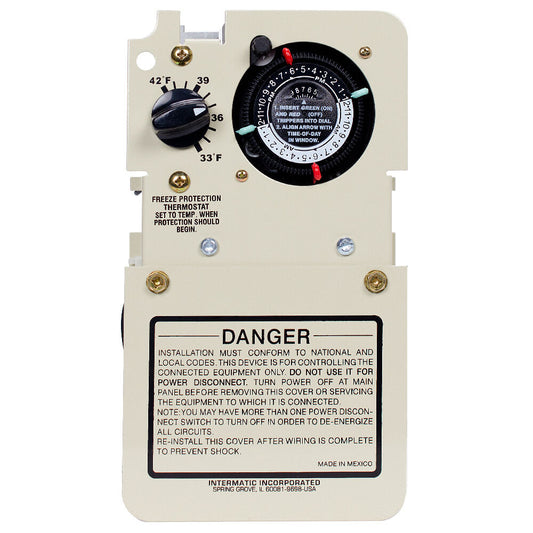 Intermatic Timer W/Thermostat 240V Mech Only 240V W/Thermostat Freeze Protection 3Hp | PF1102MT