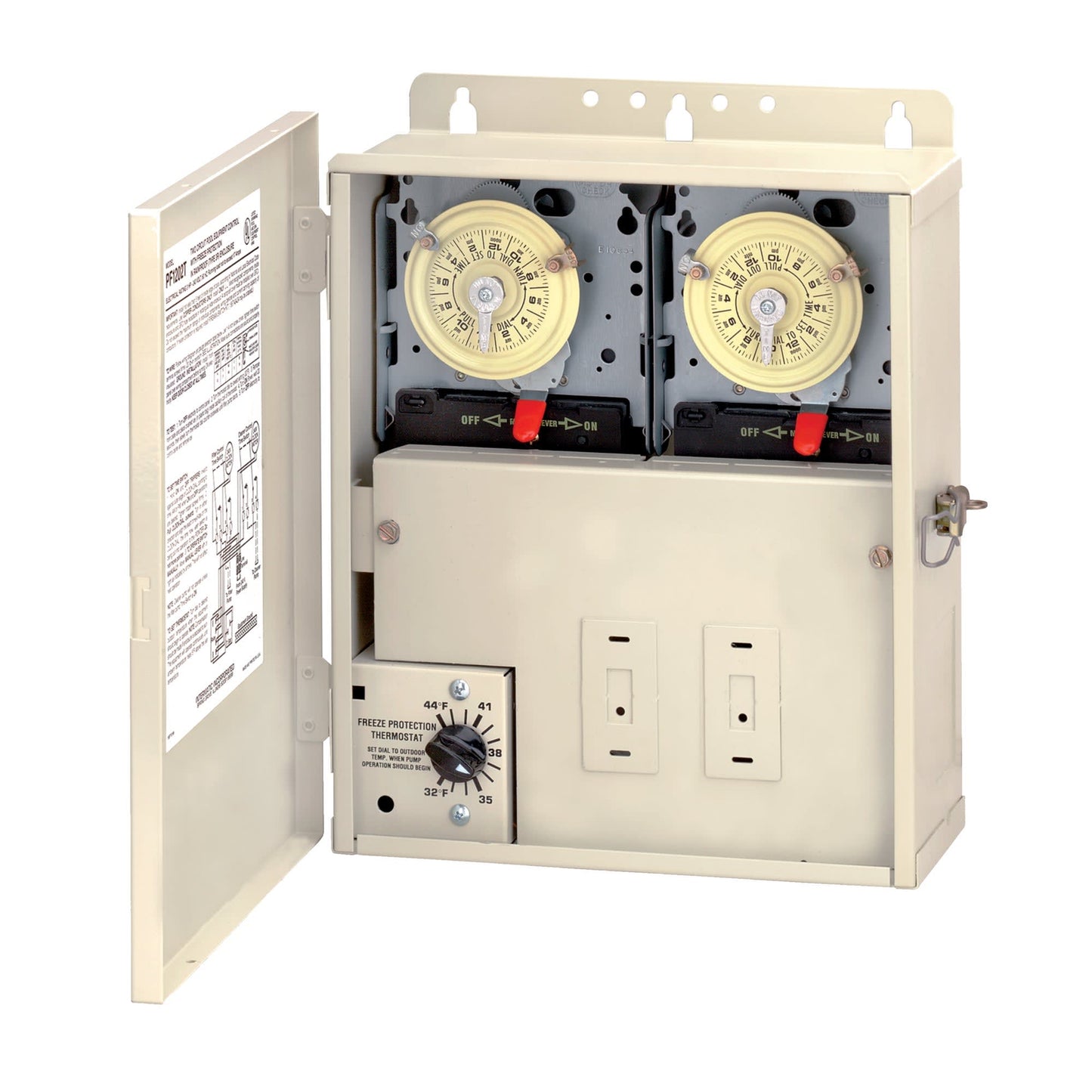 Intermatic Control Center, 240 V 17 A 12.875" x 4.25" x 12" Freeze Protection with 2 Timers and Thermostat