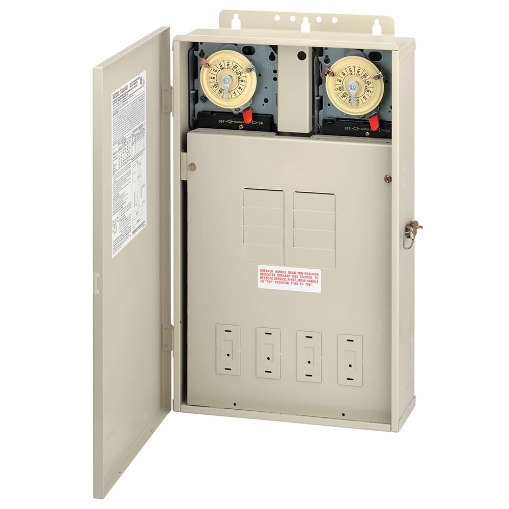 Intermatic 20" X 12' X 4-1/2" Two T104M In Otdr Enclosure Dual Clock With 8 Circuit Breakers | T40404R