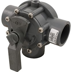 Jandy 3344 1-1/2-Inch to 2-Inch Non-Positive Seal, 3 Port Gray Valve