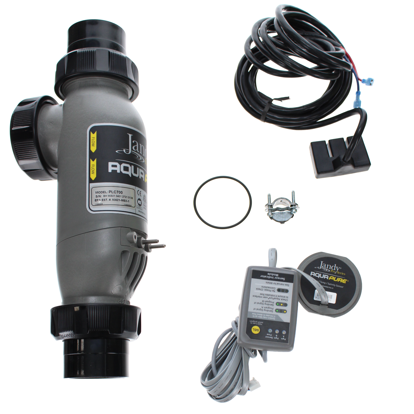 Zodiac PLC700 7-Blade 3-Port PureLink Cell Kit with 2-Inch to 2.5-Inch PVC Universal Unions and 16-Feet Cables