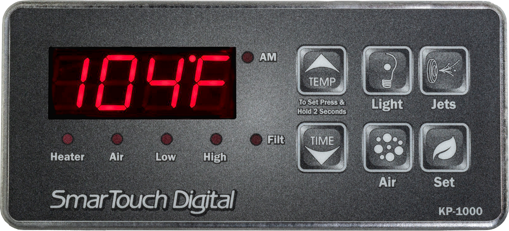 ACC KP-1000 spa topside control panel with jets and aux buttons and overlay, KP-1000DP, supplier photo