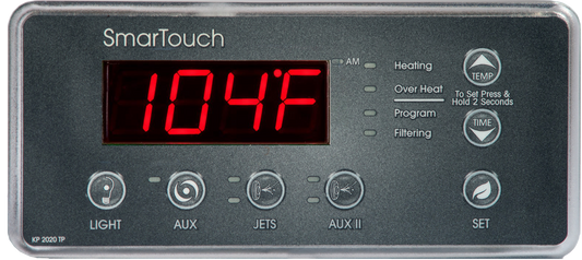 ACC KP-2020 TP spa topside control panel with light, aux, jets, aux II, set, temp and time, supplier photo