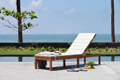 Amazonia Louisiana Reclining Outdoor Wheel Loungers with Cushions, Set of 2