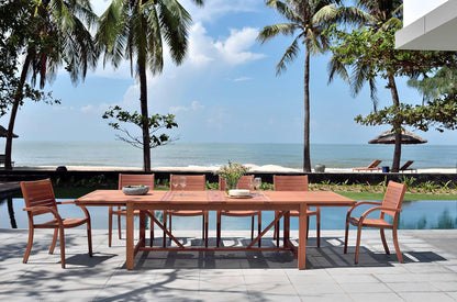 Amazonia Catalina Eucalyptus Stacking Outdoor Dining Armchairs, Set of 4