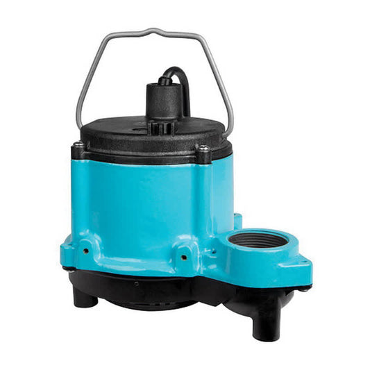 Little Giant 6-CIM-R 115-Volt, 1/3 HP, 2750 GPH Manual (No Switch) Submersible Sump Pump for Sump Systems and General Dewatering, 25-Ft. Cord, Blue, 506274
