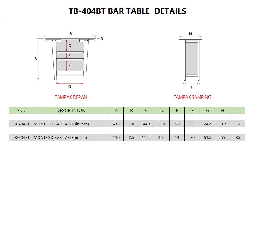 Anderson Teak Montego Bar Table