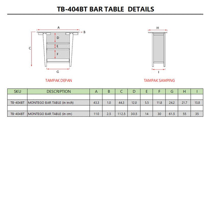 Anderson Teak Montego Bar Table