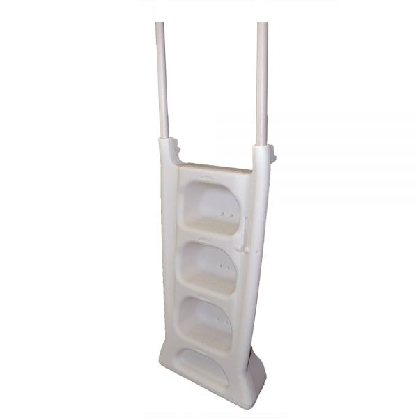 INNOVAPLAS H20 A-FRAME LADDER - WHITE 4 STEPS WITH SWING UP OUTER STEP - FITS MOST 48  TO 54  ABOVE GROUND POOLS