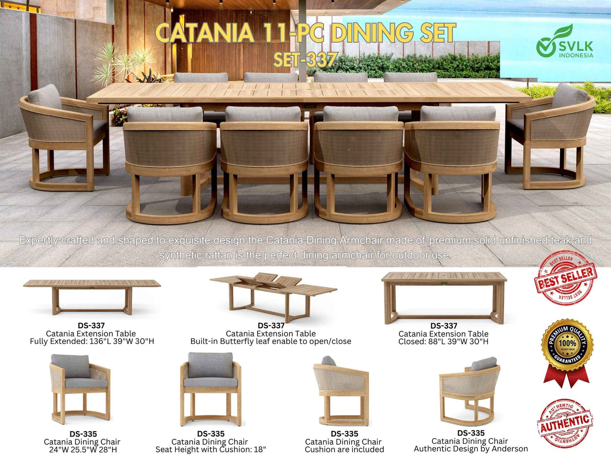 Anderson Teak Catania 11-Piece Dining Set