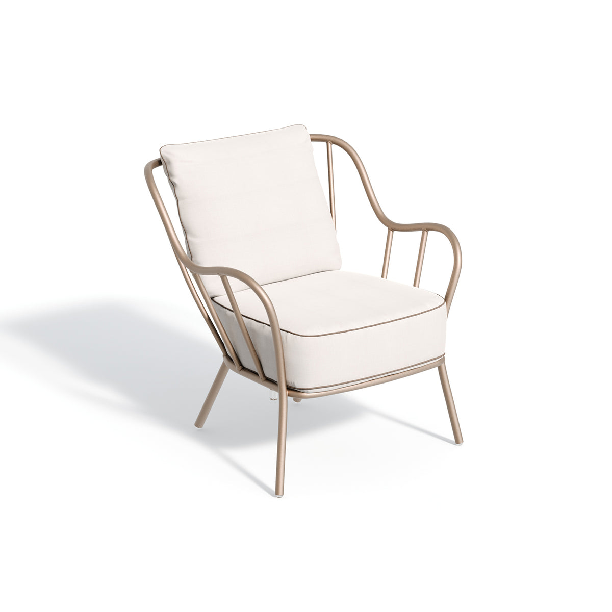 The same cushion set shown on a Taupe powder coated Malti frame
