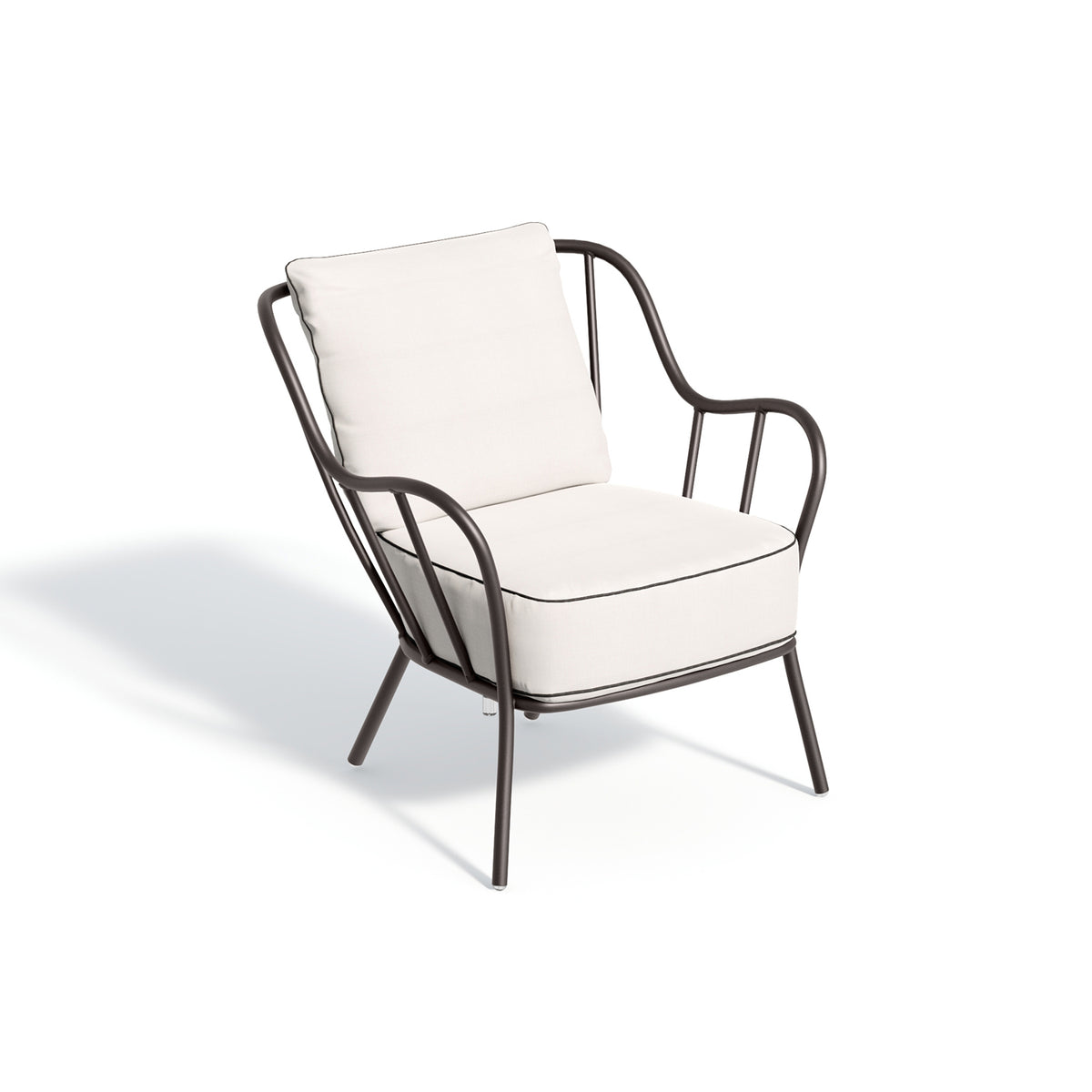 Malti club chair with a Bliss Linen seat and back cushion, photographed against white