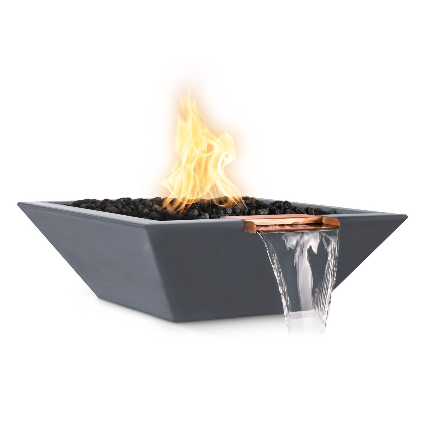 The Outdoor Plus Maya Fire & Water Bowl, 36", GFRC Concrete | OPT-36SFW