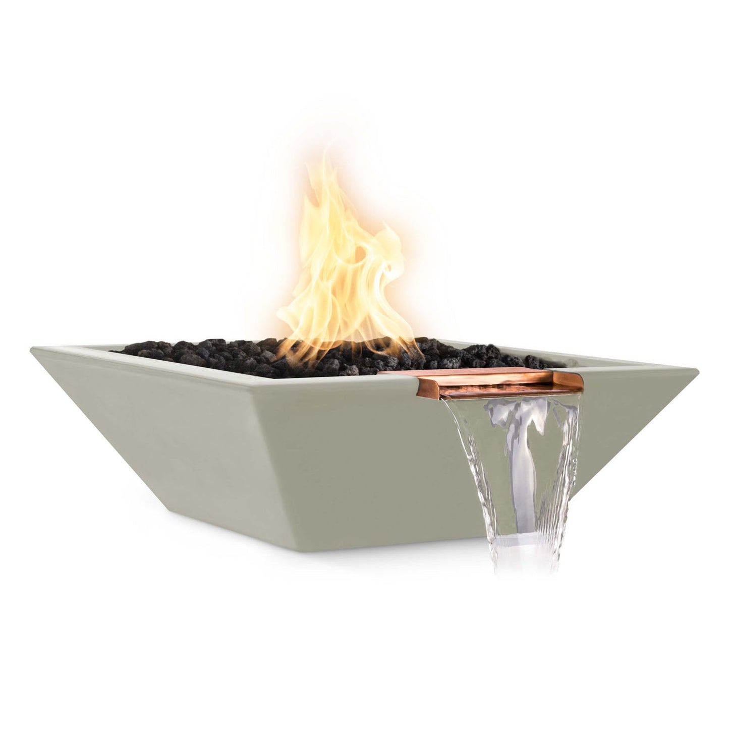 The Outdoor Plus Maya Fire & Water Bowl, 36", GFRC Concrete | OPT-36SFW