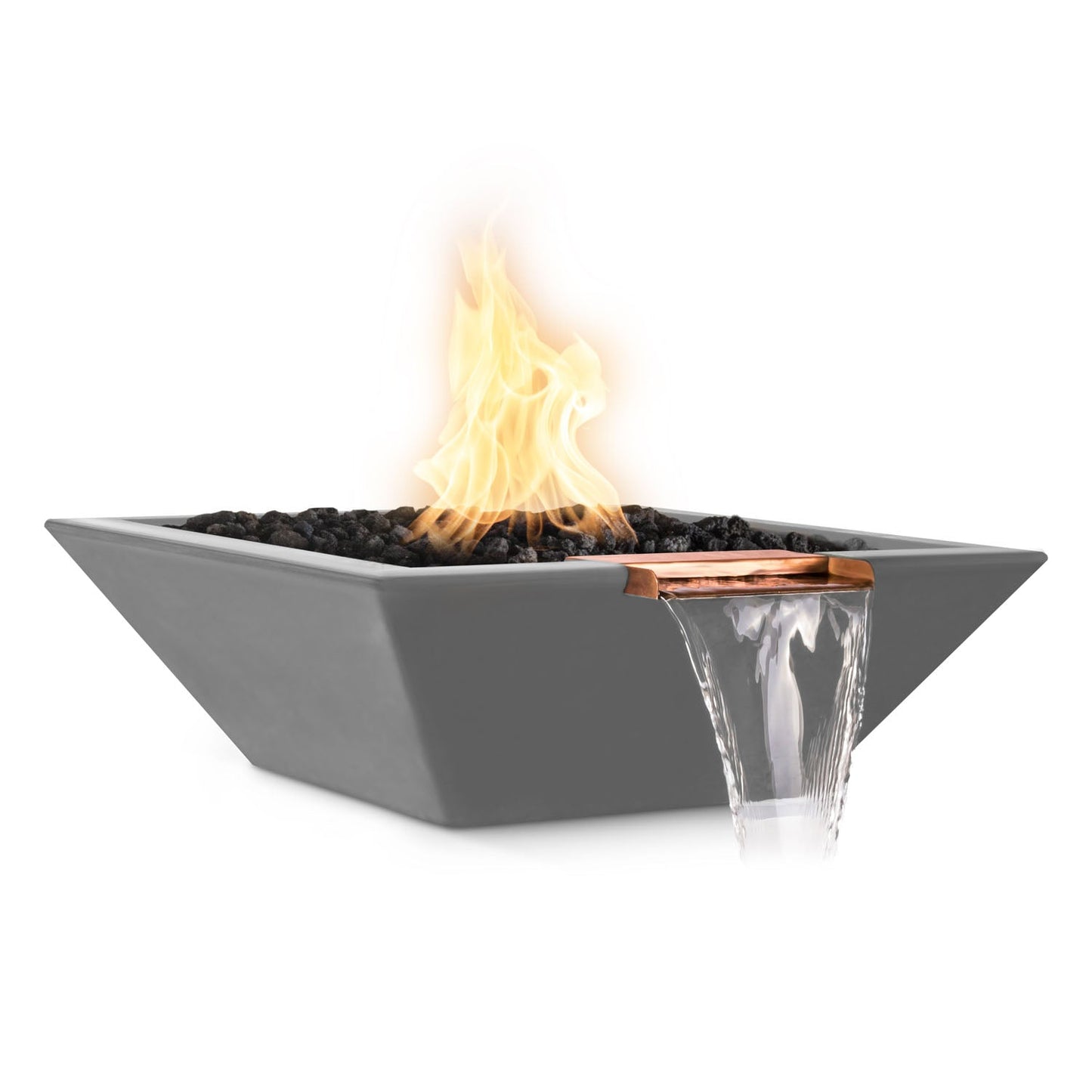The Outdoor Plus Maya Fire & Water Bowl, 36", GFRC Concrete | OPT-36SFW
