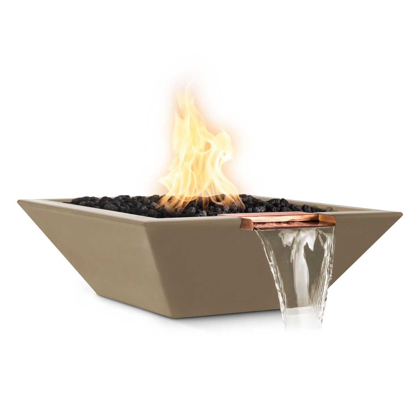 The Outdoor Plus Maya Fire & Water Bowl, 30", GFRC Concrete | OPT-30SFW