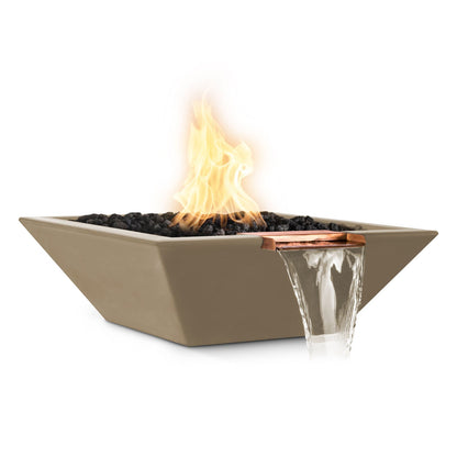 The Outdoor Plus Maya Fire & Water Bowl, 30", GFRC Concrete | OPT-30SFW