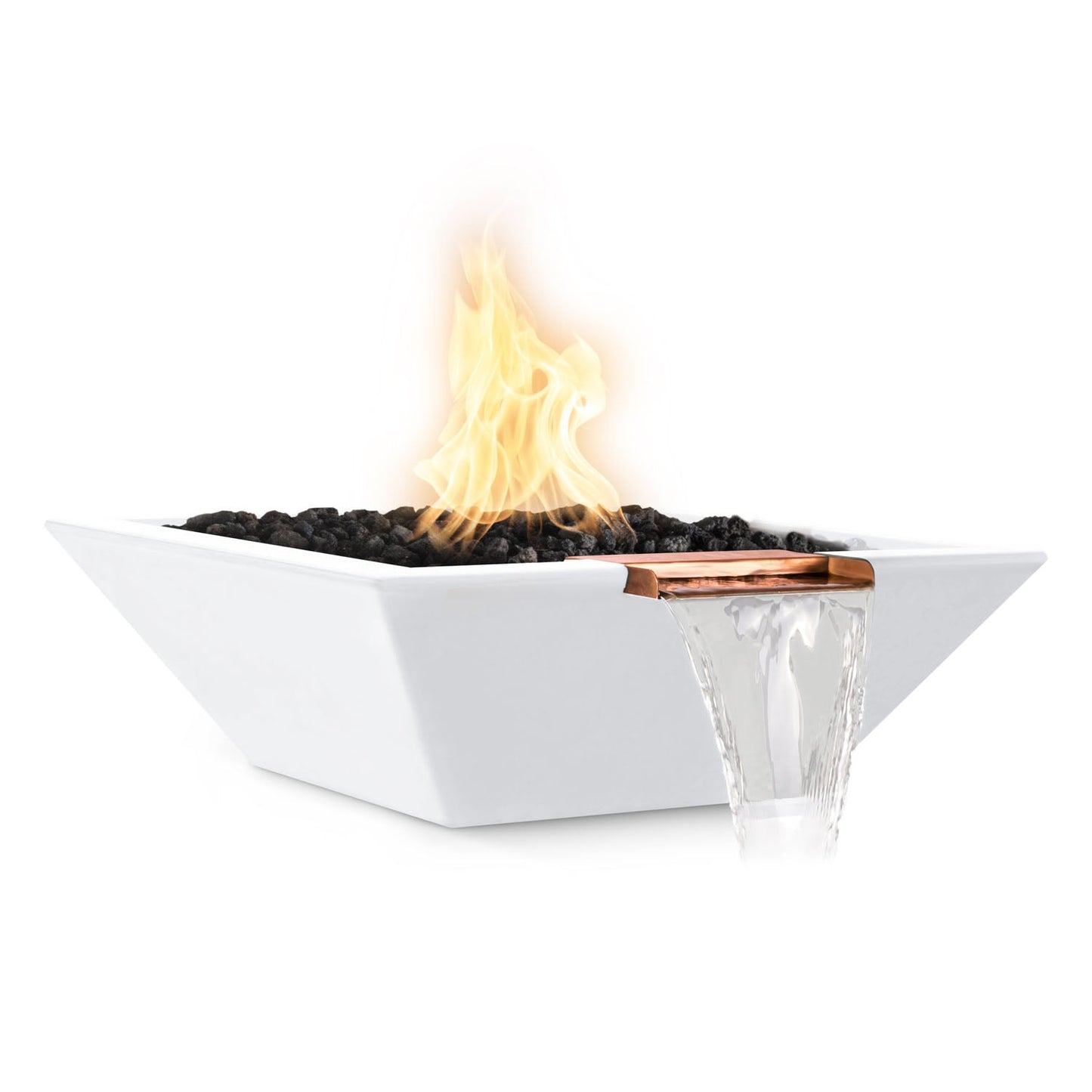 The Outdoor Plus Maya Fire & Water Bowl, 36", GFRC Concrete | OPT-36SFW