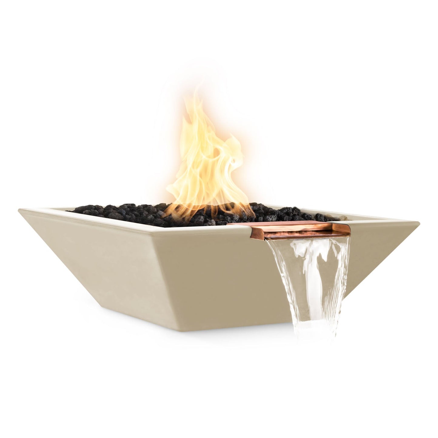 The Outdoor Plus Maya Fire & Water Bowl, 36", GFRC Concrete | OPT-36SFW