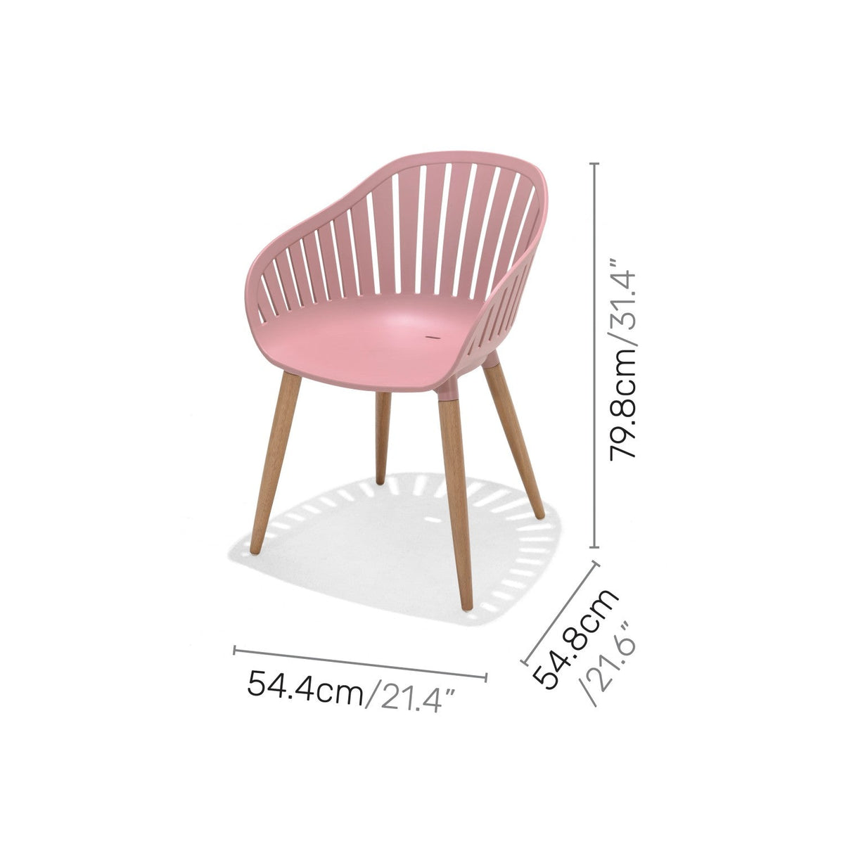 LifestyleGarden Nassau Outdoor Dining Armchairs, Peony Pink, Set of 2
