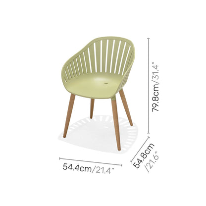 LifestyleGarden Nassau Outdoor Dining Armchairs, Sage Green, Set of 2