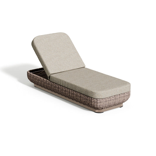 Oxford Garden Nomi Resin Wicker Chaise Lounge shown on a plain white background