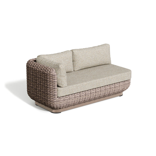 Oxford Garden Nomi Resin Wicker Loveseat (Right) shown on a plain white background