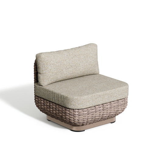 Oxford Garden Nomi Resin Wicker Side Chair Seat shown on a plain white background