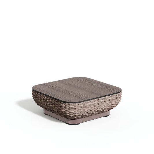 Oxford Garden Nomi Resin Wicker Coffee Table shown on a plain white background