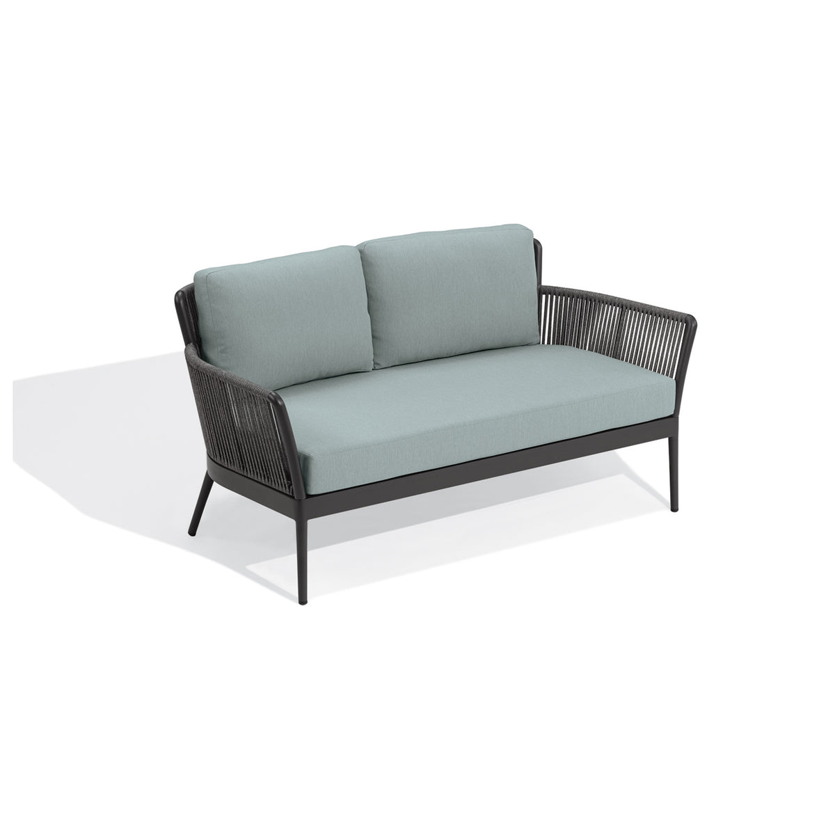 The same loveseat with Grade 3A Seafoam cushions