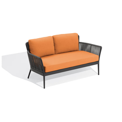 The same loveseat with Grade 3A Tangerine cushions