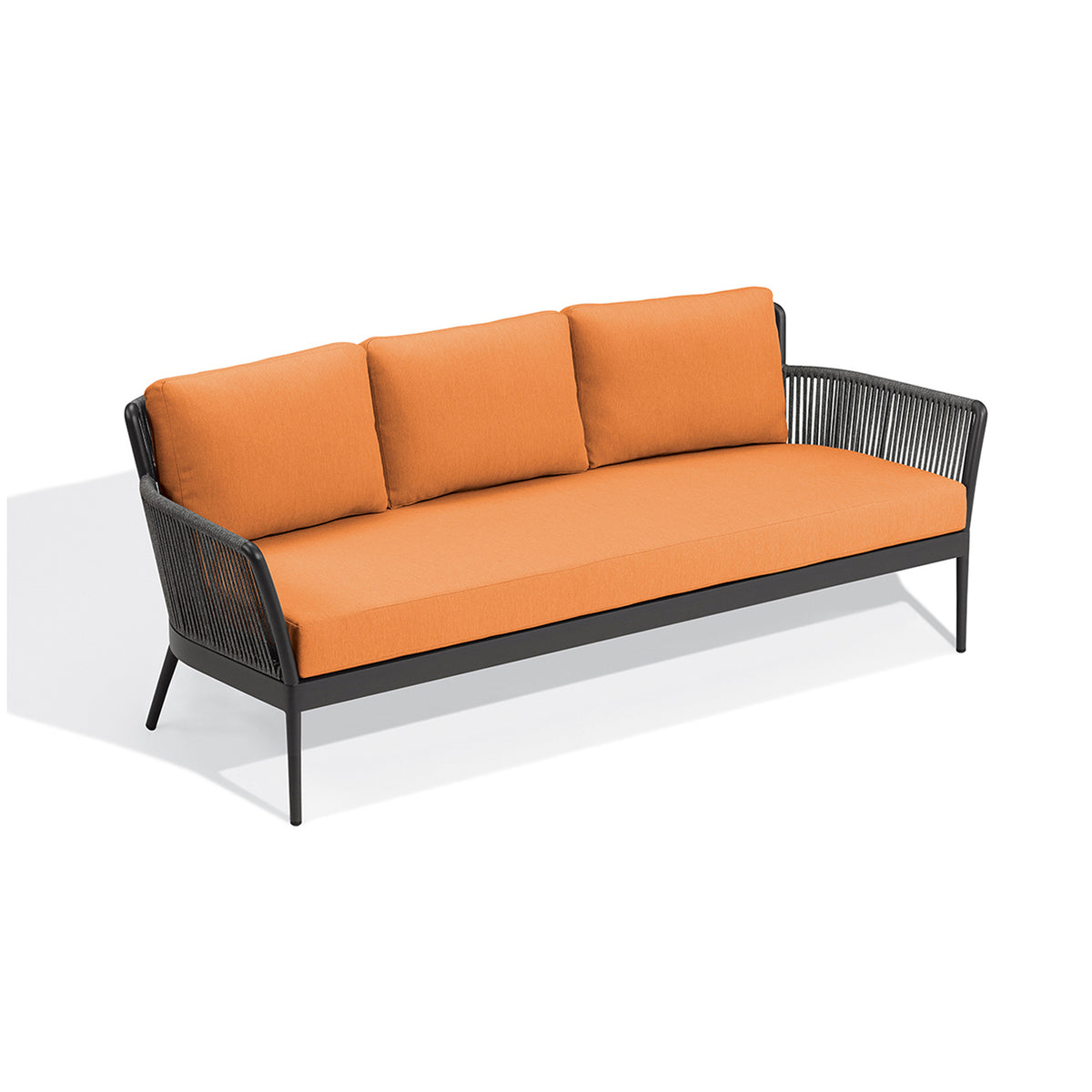 The same sofa with Grade 3A Tangerine cushions