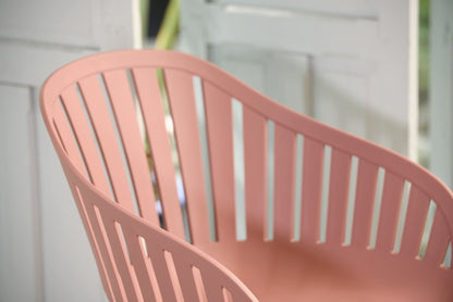LifestyleGarden Nassau Outdoor Dining Armchairs, Peony Pink, Set of 2