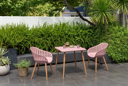 LifestyleGarden Nassau 3 Piece Balcony Bistro Set, Peony Pink