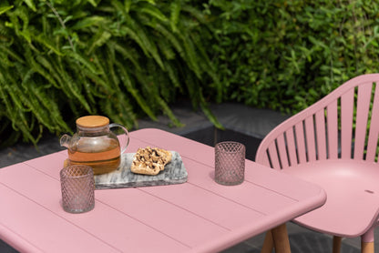 LifestyleGarden Nassau 3 Piece Balcony Bistro Set, Peony Pink